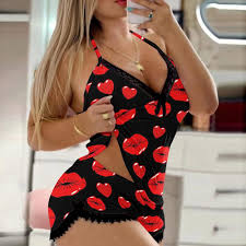SET DE PIJAMAS 2 PZ SEXY LENGERI TALLA S/ROJO