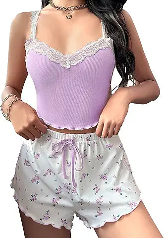 SET DE PIJAMAS 2 PZ SEXY LENGERI TALLA S/MORADO